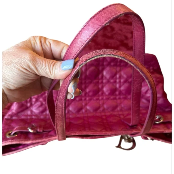 Christian Dior Cannage Panarea Magenta Quilted Tote Bag w/ COA - Picture 15 of 16